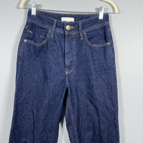 River Island Women's Dark Blue Denim Barrel Jeans Button Fly High Rise US 2 UK 6 - Picture 2 of 7